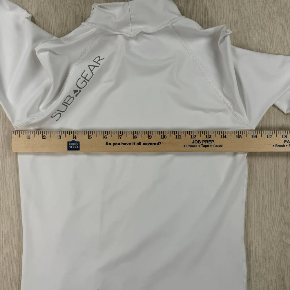 Rash Guard Subgear Mens S White Long Sleeve Mock Neck Surf Swim Shirt
